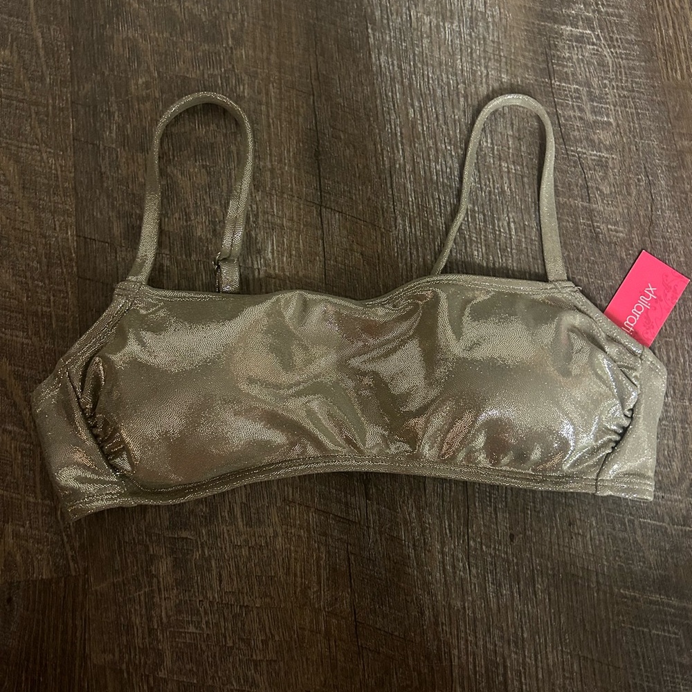 Silver/gold shiny bikini top